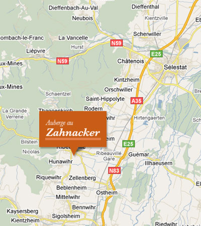 Plan d'accès au restaurant l'auberge au Zahnacker